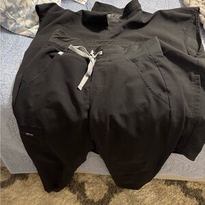 Figs Black Technical Collection Scrub Top